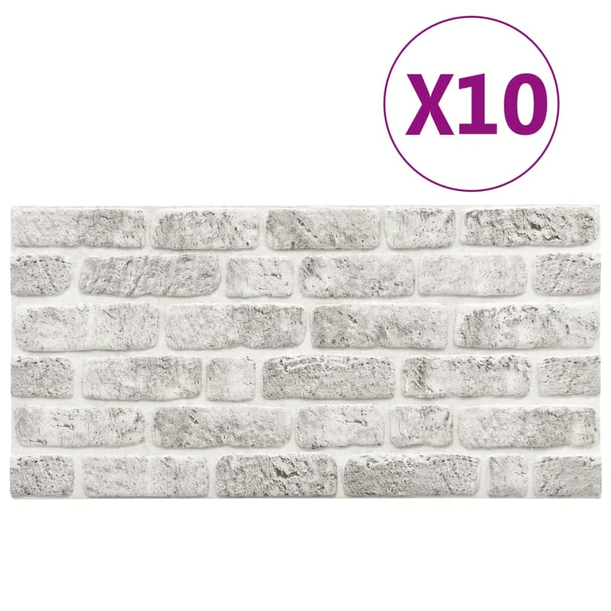 Homgoday Paneles de Pared 3D 10 uds EPS diseño de ladrillo Gris Claro Paneles de Pared de Ladrillo, Papel Tapiz de Ladrillo 3D Paneles Decorativos para Pared