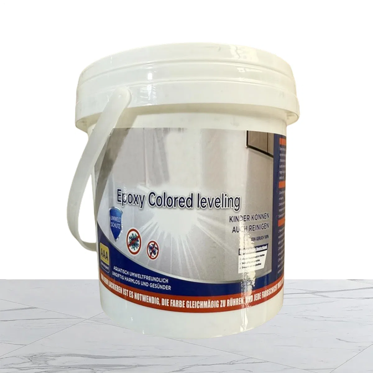 Revestimiento de suelo – Pintura epoxi de color para pisos, autonivelante, efecto mármol brillante, a base de agua, antideslizante, color para renovar azulejos de hormigón, encimeras de madera