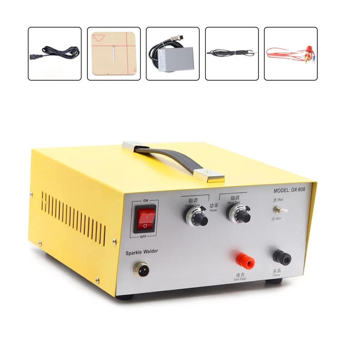 Para principiantes uso de bricolaje. DX-808 80A soldadura en punto de pulso portátil soldador por puntos oro plata platino máquina de soldadura para joyería Para principiantes (DIY)