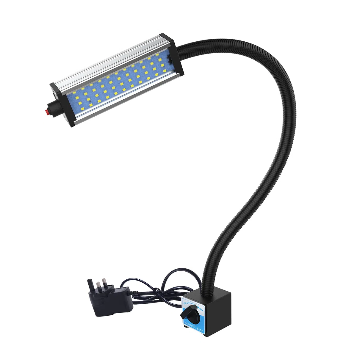 Luz de trabajo magnética LED, luz de máquina LED, 800 lúmenes, reflector de cuello de cisne flexible para torno industrial Banco de trabajo de la máquina