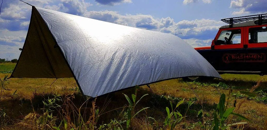 Bushmen Thermo Tarp - Toldo para la Lluvia (4 x 4 m, Aislante, protección contra el frío)