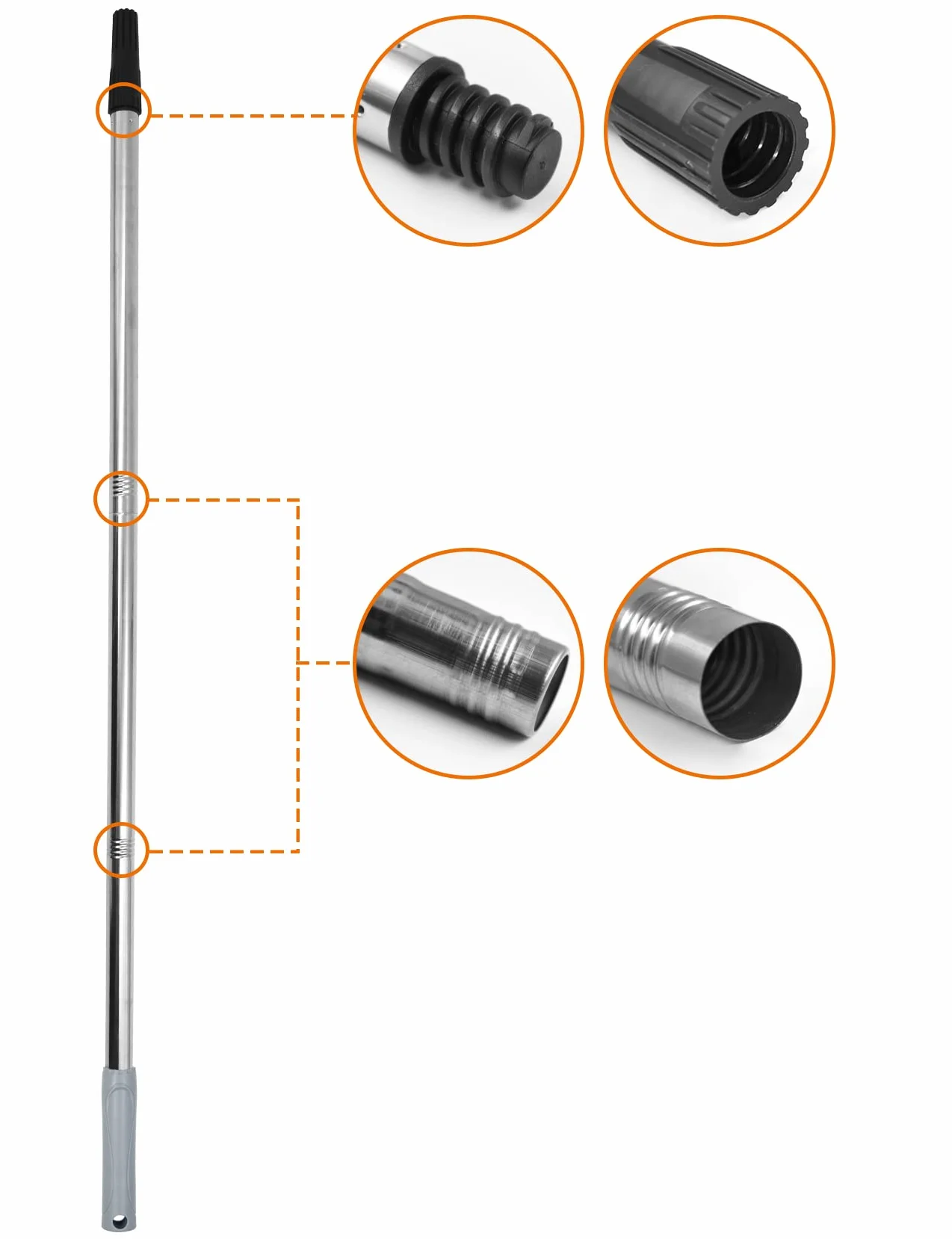 ROLLINGDOG Barra de extensión de conexión de 3 piezas, tamaño conveniente y fácil de usar, para uso con herramientas de ajuste cónico (90 cm de longitud total)
