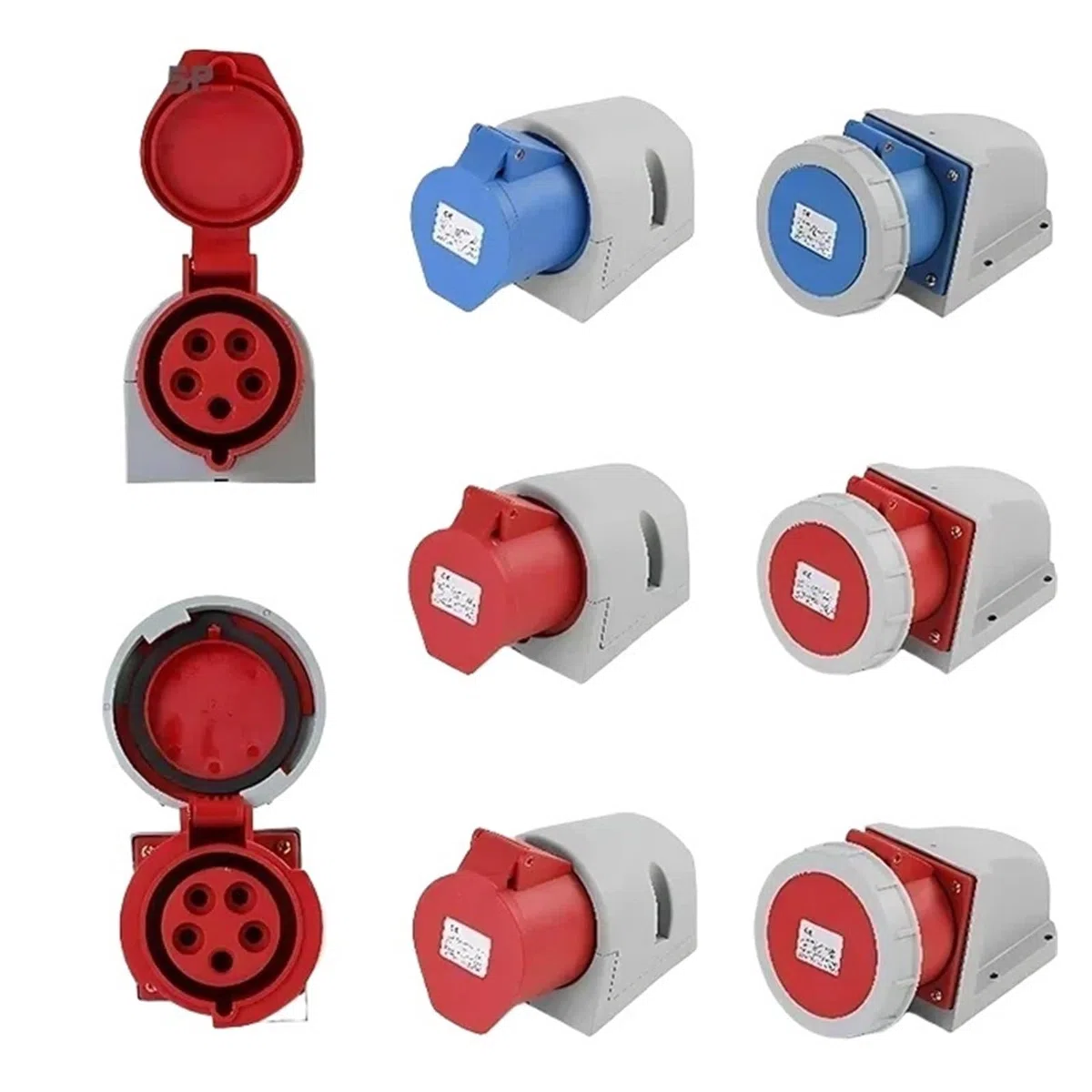 1/5/20 Piezas 16A/32A Enchufe y Toma Industrial 3P/4P/5 Pines Conector eléctrico IP67 Conexión eléctrica Impermeable Toma de Pared(32A Wall Mounted,5 PCS-5P IP44)