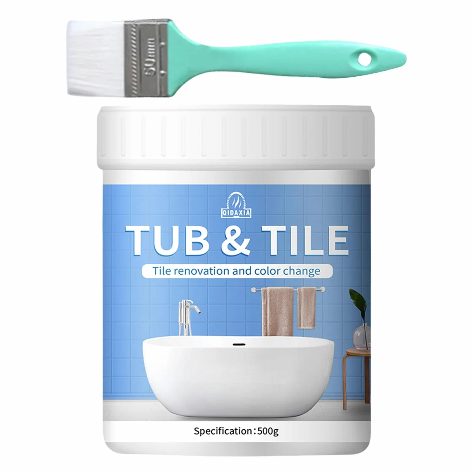 Kit de pintura para azulejos de baño, kit de repintado de baño de secado rápido, pintura blanca de secado rápido para tina, para encimeras, suelos y paredes