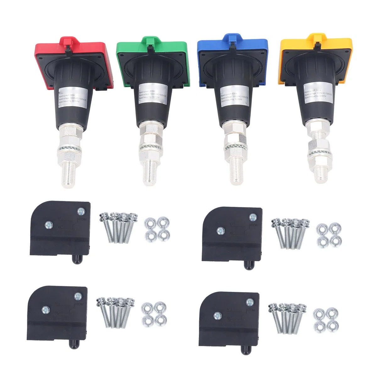Aramox Conector de Alimentación Industrial PA Cobre Plata Conector de Cable de Aviación 630A CA 1500V IP67 bajo para Maquinaria de Construcción de Energía de Respaldo de Aparamenta