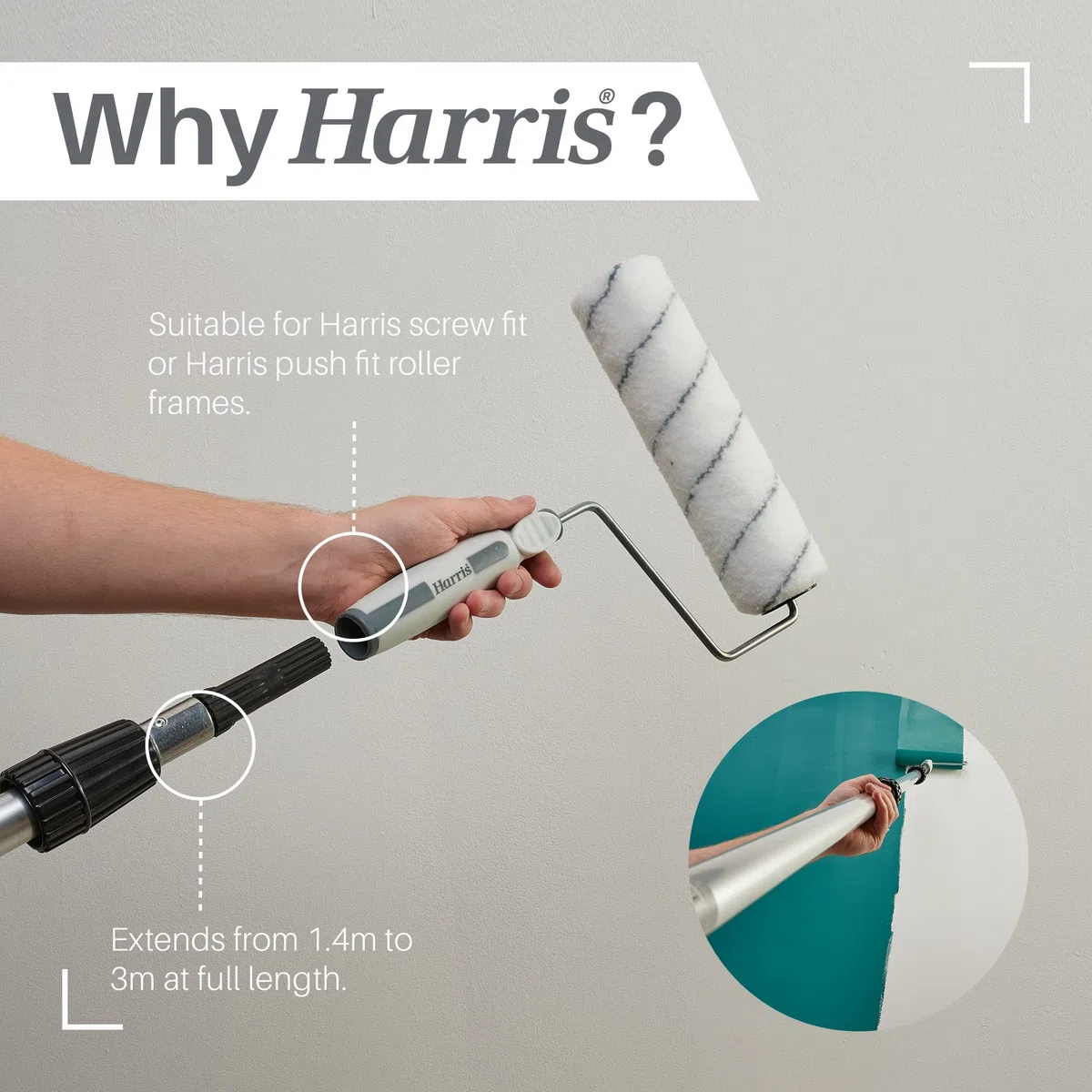 Harris Seriously Good - Barra de extensión de aluminio, 3 m