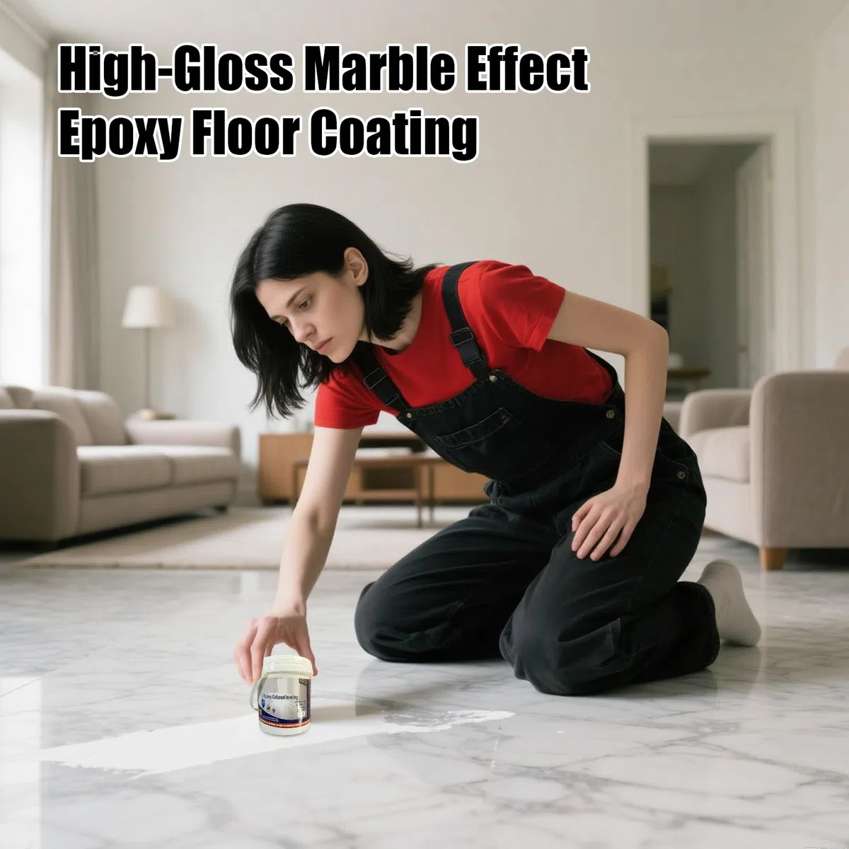 Pintura Piso Epoxi | Pintura Suelo Epoxi Colorida - Autonizante Alto Brillo Efecto Mármol A Base De Agua Antideslizante Para Hormigón Azulejos Madera Refección
