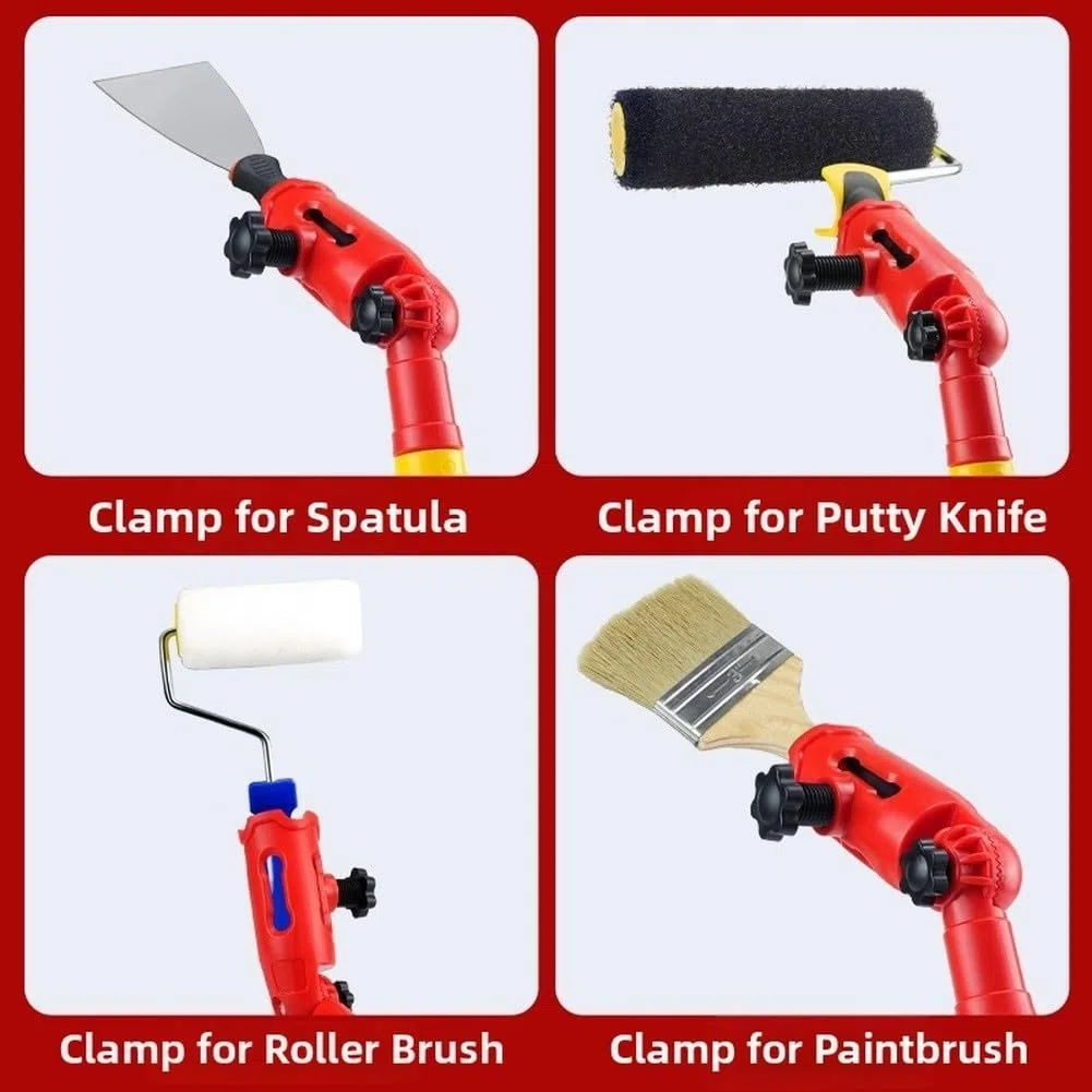 Adaptador de barra de extensión de rodillo de pintura, clip de soporte ajustable para pinceles, herramienta giratoria de 180 grados con mandíbula de 39 mm, abrazadera de nailon para rodillo, cepillo
