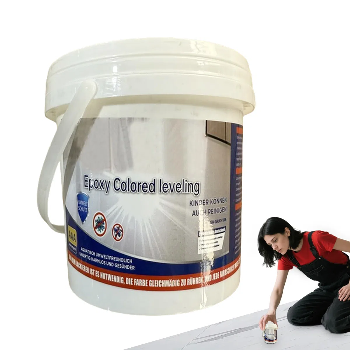 Pintura epoxi para pisos, revestimiento epoxi con efecto mármol de alto brillo, efecto mármol brillante, antideslizante, impermeable, color para madera, hormigón, azulejos, encimera