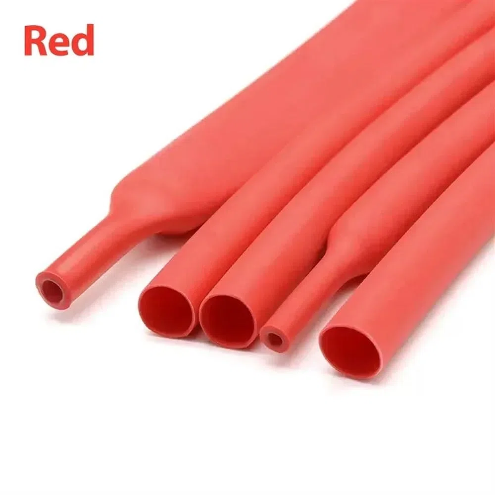 Tubo termorretráctil de Doble Pared con Revestimiento Adhesivo, relación 3:1, Tubo retráctil Pegamento Grueso 10M, 50M, 200M, Alambre Envoltura Forrado 9,5~25,4mm(Red,6.4MM*200M)