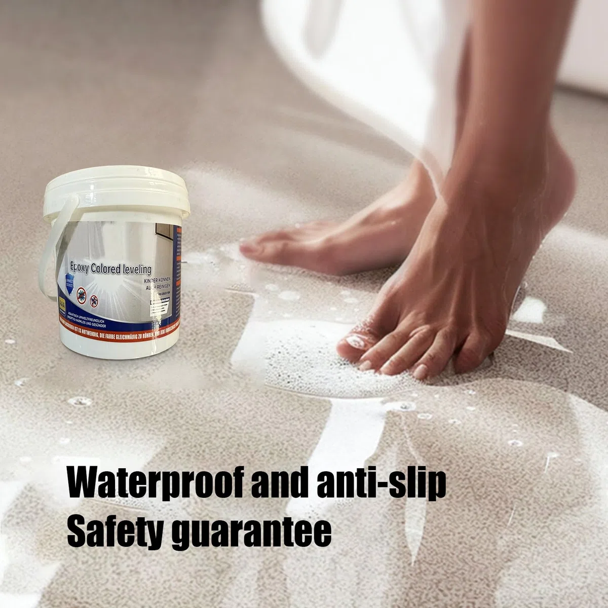 Pintura Piso Epoxi | Pintura Suelo Epoxi Colorida - Autonizante Alto Brillo Efecto Mármol A Base De Agua Antideslizante Para Hormigón Azulejos Madera Refección