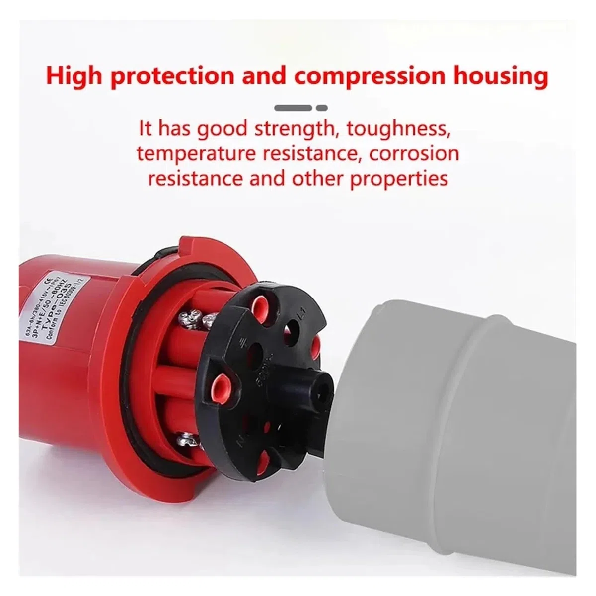 Enchufe y Toma Industrial de 16/32 A, Conector eléctrico 3 Pines, 4 5, IP67, for Montaje en Pared, Macho Hembra(16A Connector,50 PCS-4P IP67)
