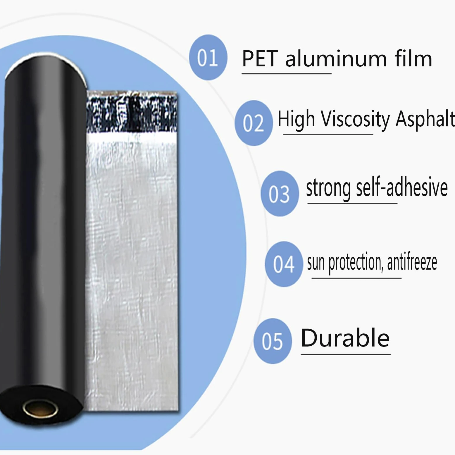 Cinta bituminosa autoadhesiva,Cinta Impermeable para reparación de Exteriores,Cinta Adhesiva para techos,Cinta Aislante de butilo,Cinta de Papel de Aluminio,para Huecos de alféizar de Ventana de