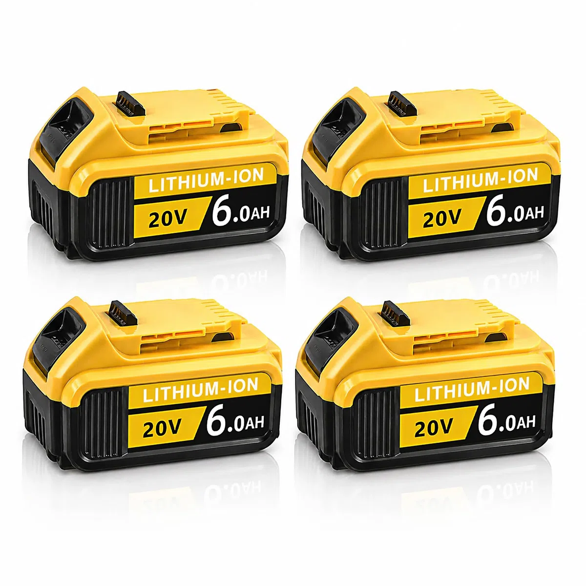Paquete de 4 baterías de repuesto de 6 Ah para batería Dwalt de 20 V MAX, baterías de 20 voltios compatibles con herramientas Dwalt de 20 V DCB200 DCB201 DCB202 DCB203 DCB204 DCB206 DCB210 20V